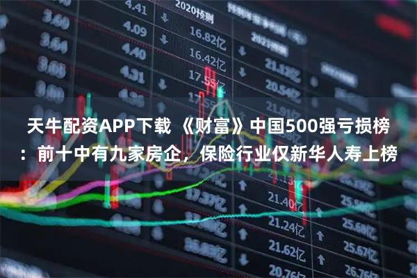 天牛配资APP下载 《财富》中国500强亏损榜：前十中有九家房企，保险行业仅新华人寿上榜