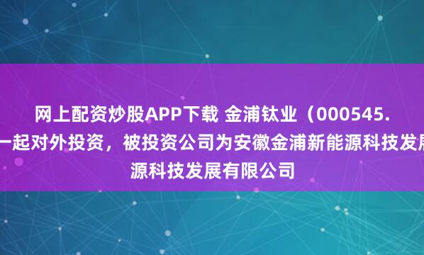 网上配资炒股APP下载 金浦钛业(000545.SZ)新增一起对外投资,被投资公司为安徽金浦新能源科技发展有限公司