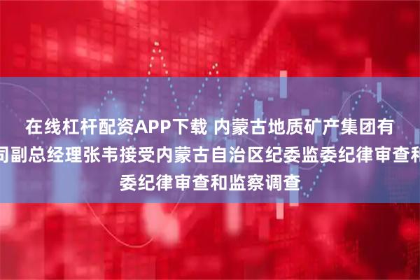 在线杠杆配资APP下载 内蒙古地质矿产集团有限责任公司副总经理张韦接受内蒙古自治区纪委监委纪律审查和监察调查